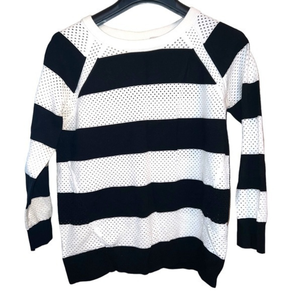 ▶️ Karen Millen ◀️ Black and White horizontal Stripe Top